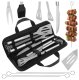 BBQ Tool Set 9 Pieces Kaminer 27184, Black