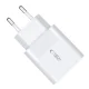 Сетевое зарядное устройство Tech-Protect C30W USB-C PD 30W / USB-A QC 3.0, белое