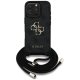 Guess iPhone 16 Pro Max vāciņš 4G Big Logo Cord Stap Crossbody, melns