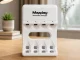Maxday 704A2 AA/AAA akumulatoru lādētājs ar USB-C, 4 sloti, balts
