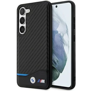 Чехол BMW Leather Carbon для Samsung Galaxy S23+, черный