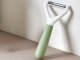 Ergonomic Vegetable and Fruit Peeler with Double Blade, white-green