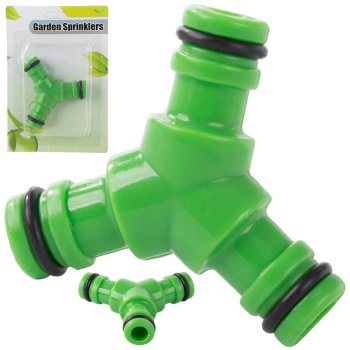 Dārza šļūtenes trīszaru savienotājs 1/2 collu, zaļš
