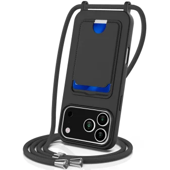 Силиконовый чехол для iPhone 18 Pro / 17 Pro с карманом для карт и...