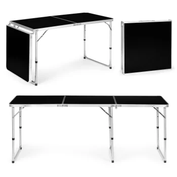 Saliekams tūrisma galds Multigarden, melns, 180x60 cm