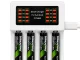 Зарядное устройство для аккумуляторов AA/AAA Maxday C704B3, USB-C, LCD, белое