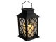 Decorative LED Lantern with Flickering Flameless Candle, 11 inch, Black
