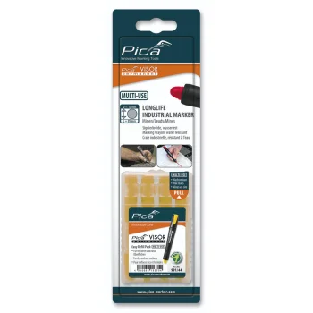 Pica VISOR permanent marķiera uzpildes serdeņi, 10 x 85 mm, dzelteni