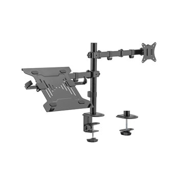 Monitor Arm with Laptop Tray 17"-32" Screen 10"-15.6" Laptop