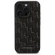 Karl Lagerfeld iPhone 16 Pro Max Case Leather Monogram Metal Logo MagSafe, Black