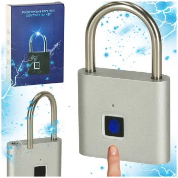 Elektroniskā piekaramā slēdzene ar pirkstu nospiedumu lasītāju, IP56, USB