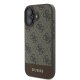 Guess 4G Bottom Stripe Case for iPhone 16 Plus - Brown