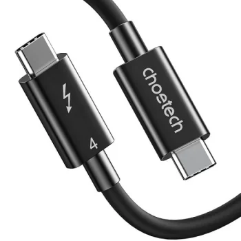 Кабель Choetech Thunderbolt 4 USB-C на USB-C 40Gbps 100W 8K 60Hz 0.8м, черный