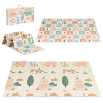 Attīstošais putu paklājiņš bērniem 200x150 cm saliekams divpusējs + soma IPLAY