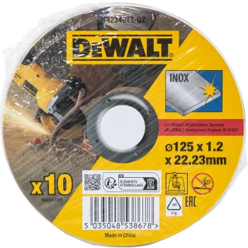 DeWalt DT42340TZ-QZ griezējdiski nerūsējošajam tēraudam 125 x 1.2 mm, 10 gab.