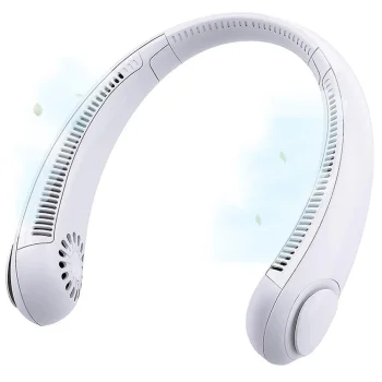 Portable Neck Fan, Wireless, 5W, White