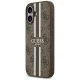 Чехол Guess 4G Printed Stripes MagSafe для iPhone 17, коричневый