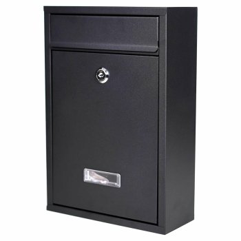 Wall Mounted Mailbox B5 Format with Yale Lock, matte black