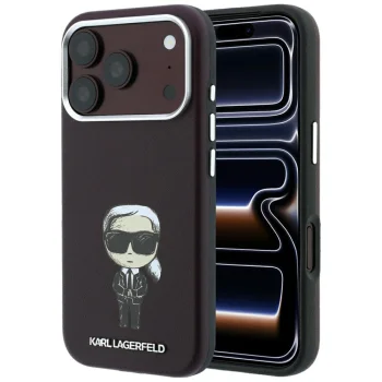 Karl Lagerfeld Smooth Ikonik Sketch MagSafe vāciņš iPhone 18 Pro Max / 17 Pro Max, bordo