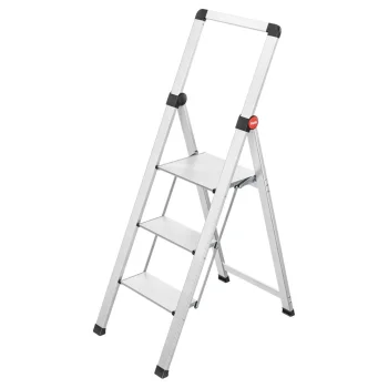 Pakāpienu kāpnes Hailo DK40 BasicLine Design, 3 pakāpieni, sudraba