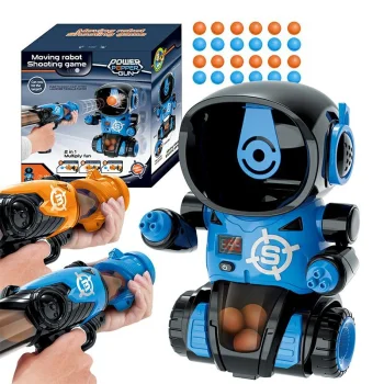 Šaušanas spēle ar robotu mērķi un 2 pistolēm