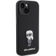 Karl Lagerfeld Silicone Ikonik Metal Pin Case for iPhone 15 Plus / 14 Plus, Black