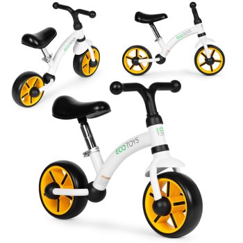 Ecotoys LC-V1252-BLACK-W Balance Bike with EVA Wheels, White