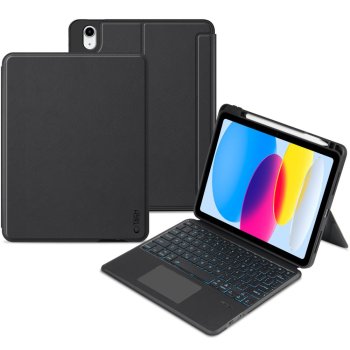 Tech-Protect SC Mag Pen atverams vāciņš ar tastatūru iPad 10.9" 10th Gen (2022) Melns