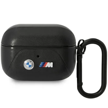 BMW Leather Curved Line Чехол для AirPods Pro Черный