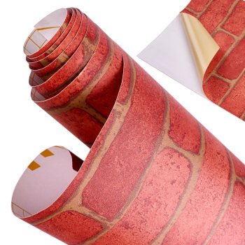 Self-Adhesive Vinyl Wrap for Furniture & Walls, Brick Pattern 1.22x50m