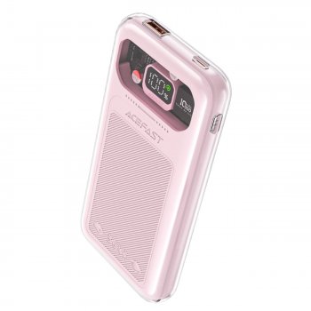 Acefast Sparkling Series Power Bank with LCD Display 10000mAh, 30W, Pink