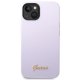 Guess iPhone 14 vāciņš Silicone Vintage Gold Logo, violets