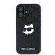 Karl Lagerfeld iPhone 16 vāciņš Monogram Choupette Head Pin, melns