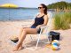 Folding Camping Chair Lightweight Portable Beach Garden Seat, Beige