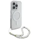 Guess IML Glitter With Pearl Strap MagSafe iPhone 16 Pro Case - Clear
