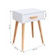 ModernHome Nightstand Bedside Table with Drawer, White