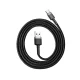 Baseus Cafule USB to USB Type C Data Charging Cable 3A 1m, Gray+Black | Lādētājvads Datu Pārraides Kabelis