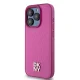 DKNY iPhone 15 Pro vāciņš Leather Monogram Pattern Metal Logo MagSafe, rozā