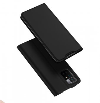 Xiaomi Redmi 10 DUX DUCIS Skin Pro Series Leather Case Cover, Black | Telefona Vāciņš Maciņš Apvalks Grāmatiņa