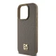 Чехол DKNY Leather Pattern Metal Logo MagSafe для iPhone 14 Pro Max, коричневый