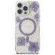 Guess Resin Flowers MagSafe чехол для iPhone 16 Pro Max – фиолетовый