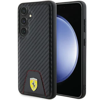 Ferrari Samsung Galaxy S24 vāciņš Carbon Stitched Bottom, melns