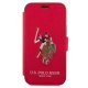 Apple iPhone 12 mini 5.4\" US Polo Embroidery Collection Book Case Cover (USFLBKP12SPUGFLRE), Red | Telefona Maciņš...