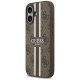Чехол Guess 4G Printed Stripes с MagSafe для iPhone 17 – коричневый