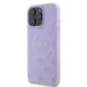 Guess Saffiano Peony Classic Logo MagSafe iPhone 16 Pro Case - Purple