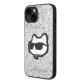 Apple iPhone 14 Plus 6.7\" Karl Lagerfeld Glitter Choupette Patch Case Cover (KLHCP14MG2CPS), Silver