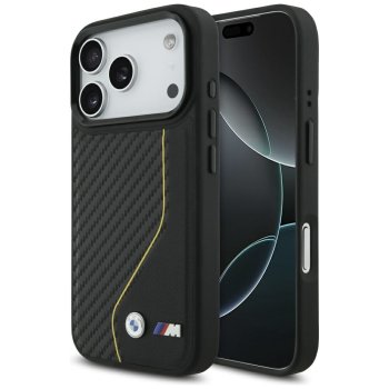 Чехол BMW M Carbon Line & Logo MagSafe для iPhone 17 Pro - Жёлтый