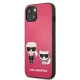 Чехол Karl Lagerfeld для iPhone 13 mini Ikonik Karl & Choupette, фуксия