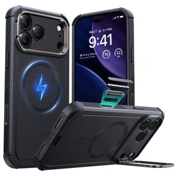 ESR Cyber Kickstand MagSafe Case for iPhone 17 Pro, Black