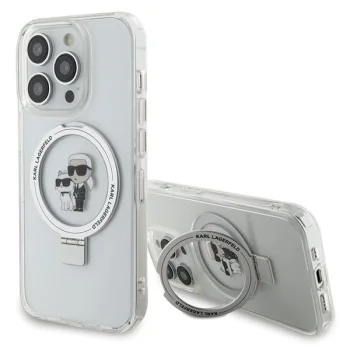 Karl Lagerfeld iPhone 15 Pro Max чехол Ring Stand Karl&Choupette MagSafe, белый